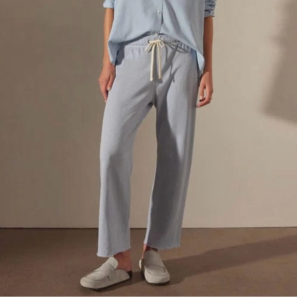 James Perse Pants - JAMES PERSE Vintage French Terry Cutoff Sweatpants -  Open Sky Pigment-Sz 3- NWT